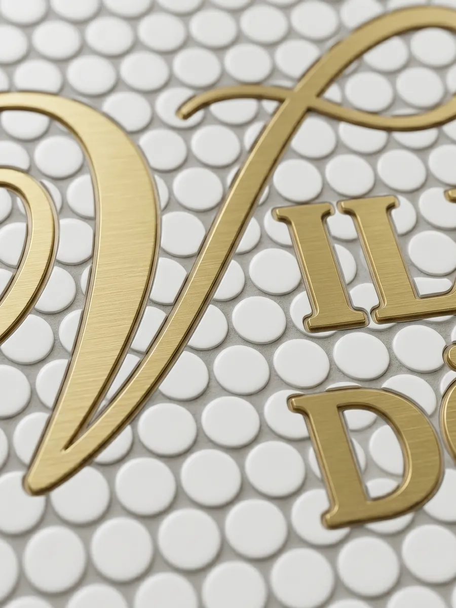 Mosaic lettering detail
