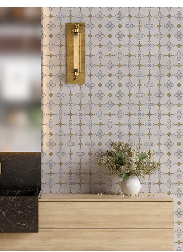 Chinese-style lantern patterned stone mosaic tiles