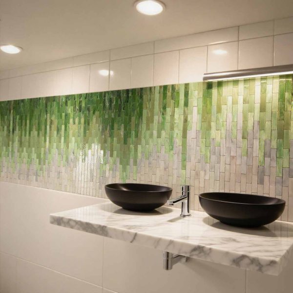 Gradient glass mosaic long strips