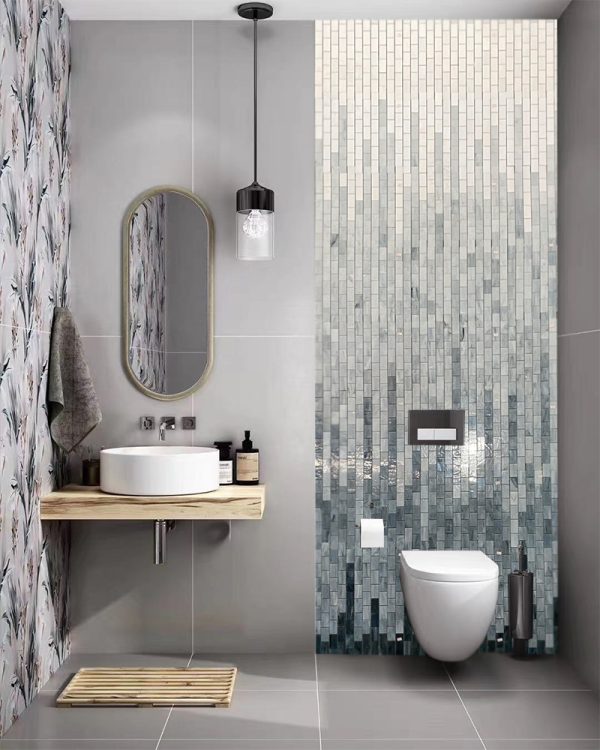 Gradient glass mosaic long strips