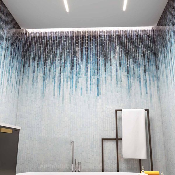 Gradient glass mosaic long strips