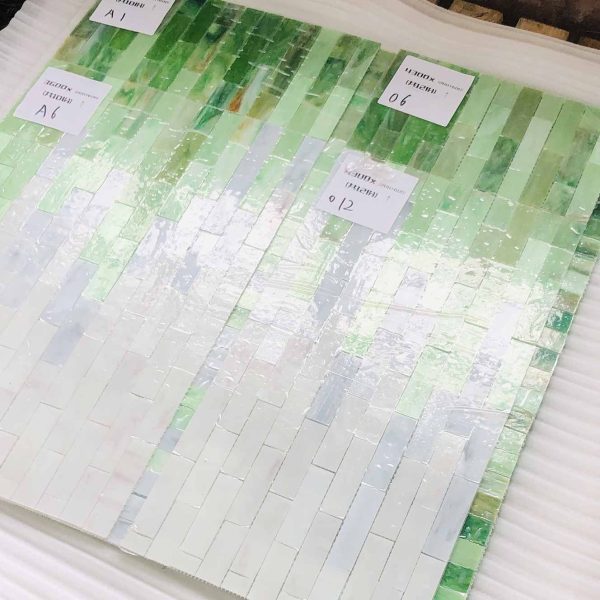 Gradient glass mosaic long strips