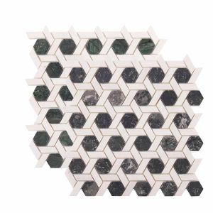 Green\Gray  & White Lattice Marble