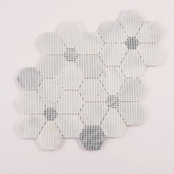 Carrara White Hexagon Flower Marble