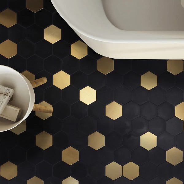 Large Mixed Metal Hexagon Floor