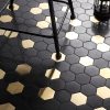 Large Mixed Metal Hexagon Floor
