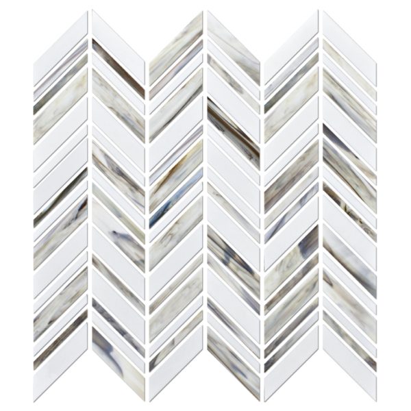 Alato Beachwalk Chevron Glass Mosaic Wall Tile