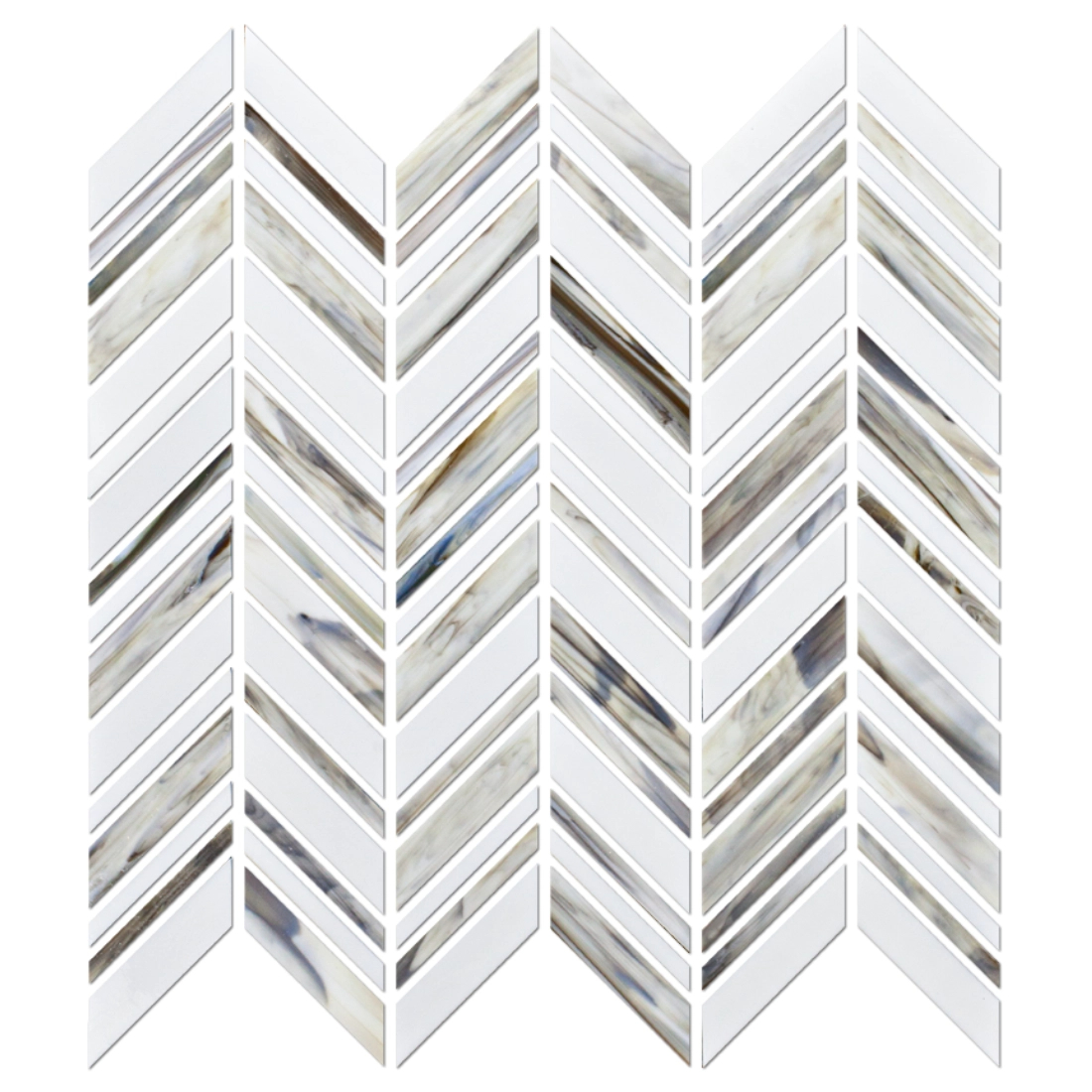 Alato Beachwalk Chevron Glass Mosaic Wall Tile