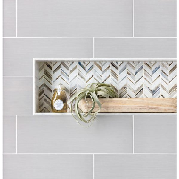 Alato Beachwalk Chevron Glass Mosaic Wall Tile