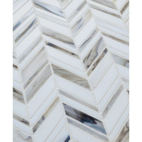 Alato Beachwalk Chevron Glass Mosaic Wall Tile