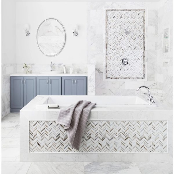 Alato Beachwalk Chevron Glass Mosaic Wall Tile