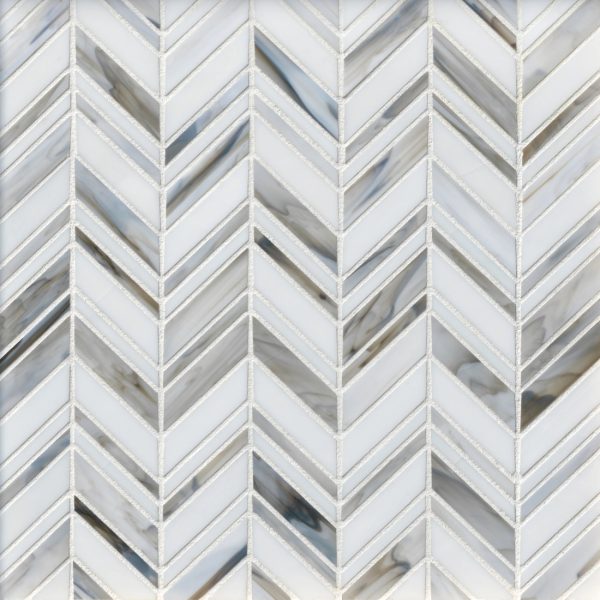 Alato Beachwalk Chevron Glass Mosaic Wall Tile