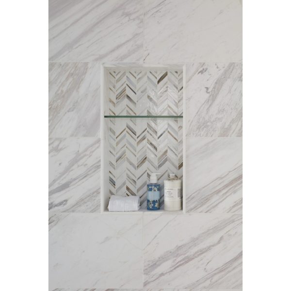 Alato Beachwalk Chevron Glass Mosaic Wall Tile