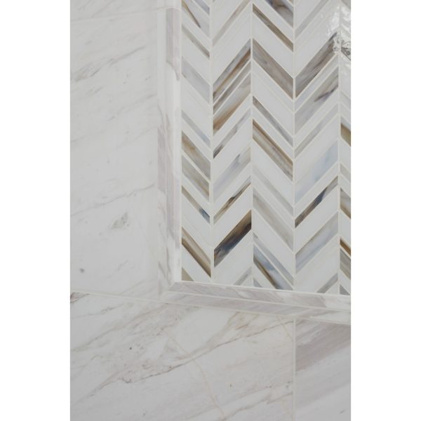 Alato Beachwalk Chevron Glass Mosaic Wall Tile