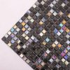 Mini Black Square Iridescent Glass Mosaic Tiles