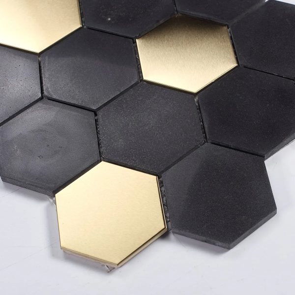 Large Mixed Metal Hexagon Floor