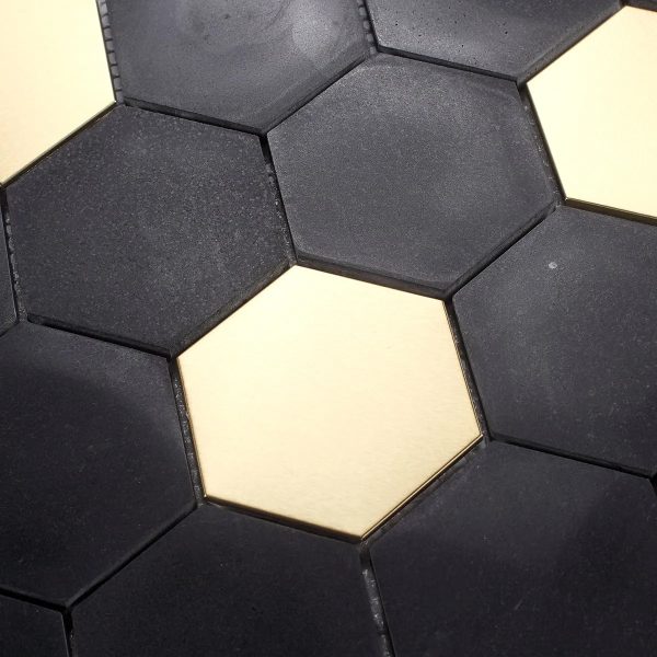 Large Mixed Metal Hexagon Floor