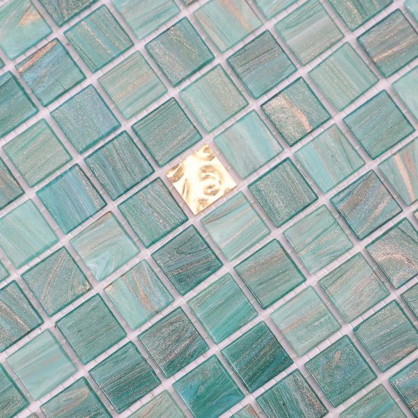 Green &Gold Glass Mosaic Bathroom Tile