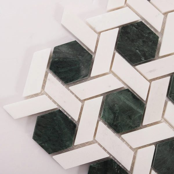 Green\Gray  & White Lattice Marble