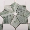 Green and White Floral Marble