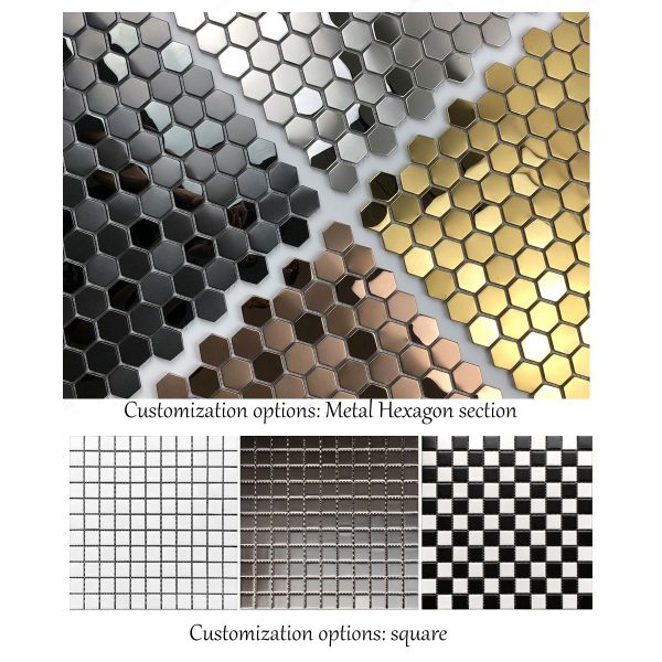 Custom Ceramic Mosaic - Water Jet Cut Copper Characters