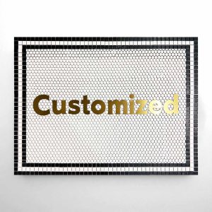 Custom Ceramic Mosaic - Water Jet Cut Copper Characters