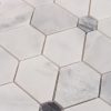 Carrara White Hexagon Flower Marble