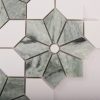 Green and White Floral Marble
