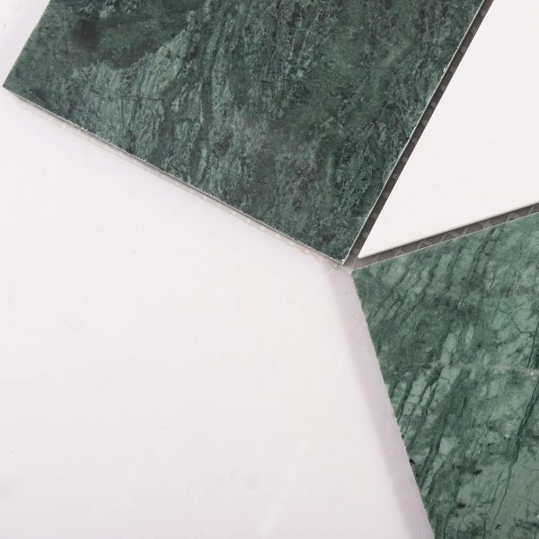 Big Pingpong Green & White Hexagon Marble