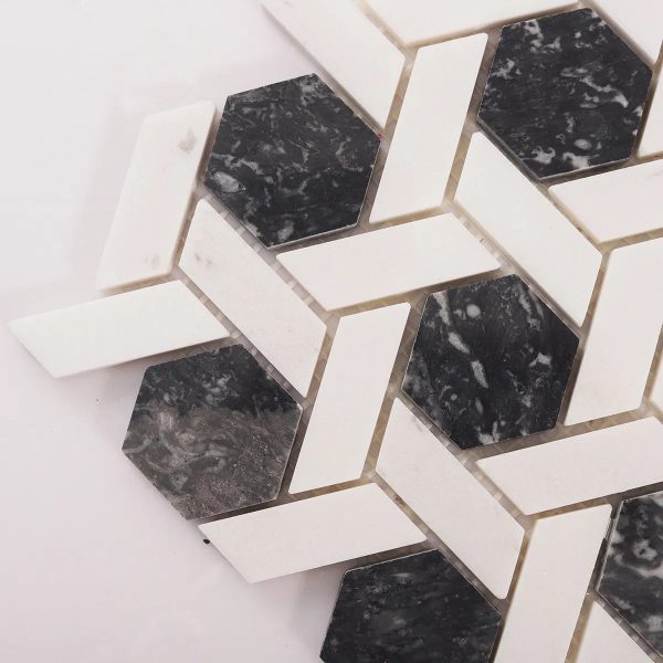 Green\Gray  & White Lattice Marble