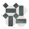 Pingpong Green & White Hexagon Marble