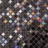 Mini Black Square Iridescent Glass Mosaic Tiles