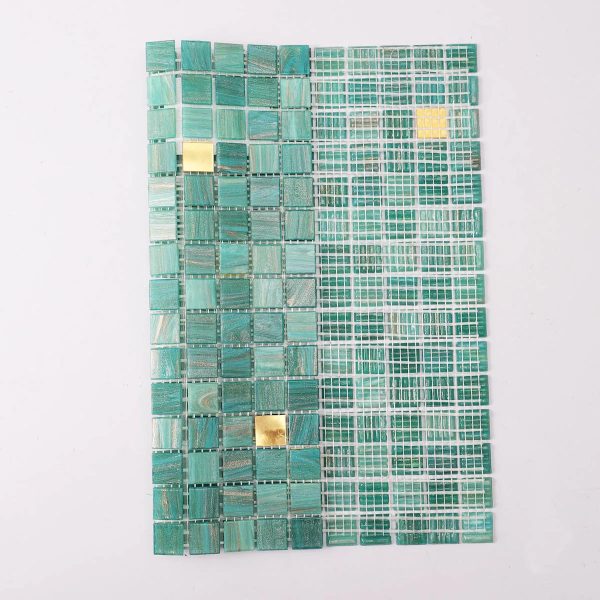 Green &Gold Glass Mosaic Bathroom Tile