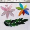 10pcs Leaf-shaped Glass Mosaic Tiles