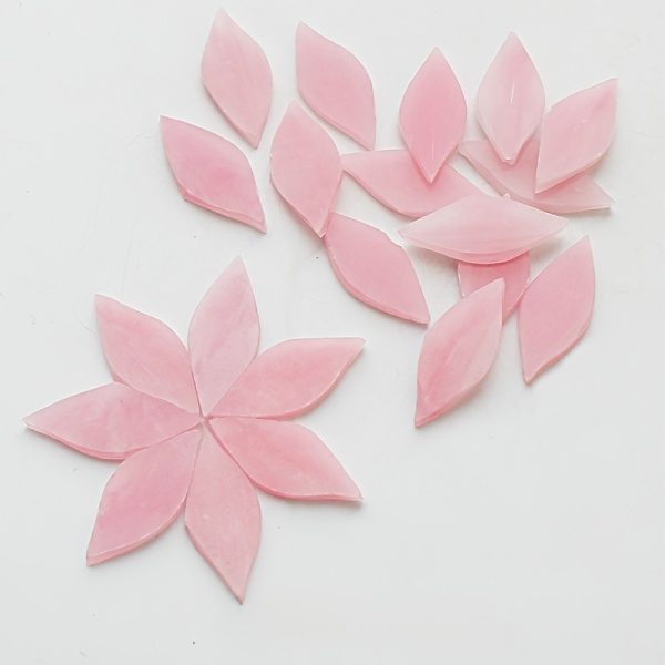 10pcs Leaf-shaped Glass Mosaic Tiles