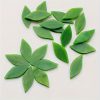 10pcs Leaf-shaped Glass Mosaic Tiles
