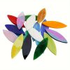 10pcs Leaf-shaped Glass Mosaic Tiles