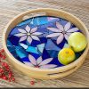 10pcs Leaf-shaped Glass Mosaic Tiles