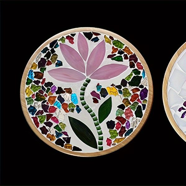 10pcs Leaf-shaped Glass Mosaic Tiles