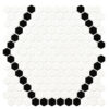hexagon black matte porcelain mosaic floor and wall tile