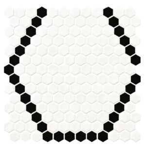 hexagon black matte porcelain mosaic floor and wall tile