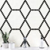 hexagon black matte porcelain mosaic floor and wall tile