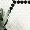 hexagon black matte porcelain mosaic floor and wall tile