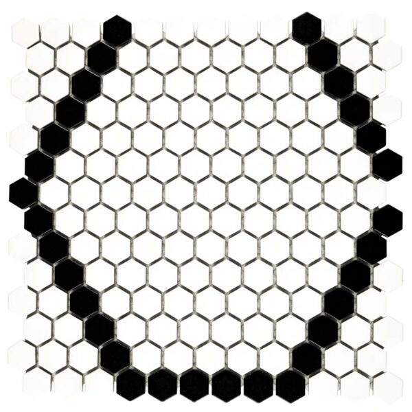 hexagon black matte porcelain mosaic floor and wall tile