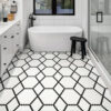 hexagon black matte porcelain mosaic floor and wall tile