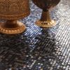 Mini Black Square Iridescent Glass Mosaic Tiles