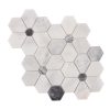 Carrara White Hexagon Flower Marble