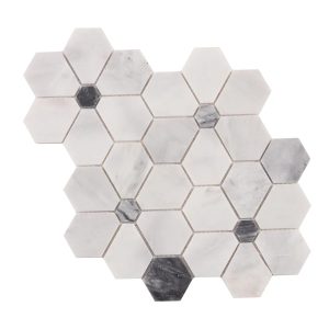 Carrara White Hexagon Flower Marble