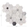 Carrara White Hexagon Flower Marble