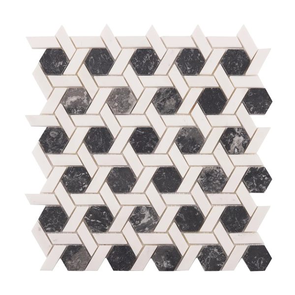 Green\Gray  & White Lattice Marble